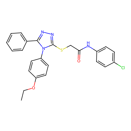 N-(4-chlorophenyl)-2-[[4-(4-ethoxyphenyl)-5-phenyl-1,2,4-triazol-3-yl]sulfanyl]acetamide structure