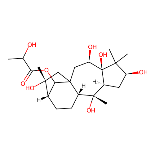 3,5,6,10,16-Pentahydroxygrayanotoxan-14-yl 2-hydroxypropanoate structure
