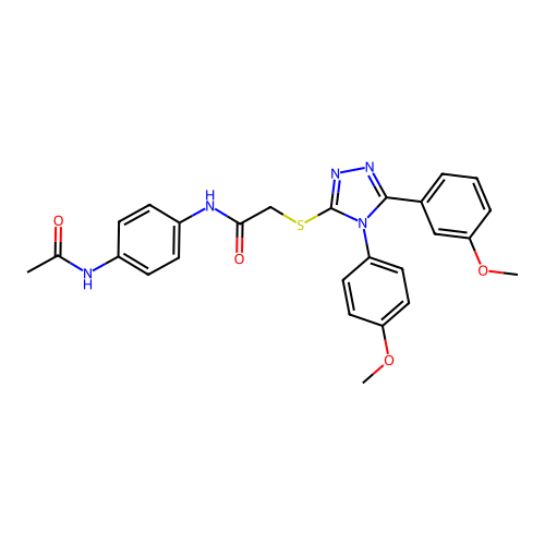 N-(4-acetamidophenyl)-2-((5-(3-methoxyphenyl)-4-(4-methoxyphenyl)-4H-1,2,4-triazol-3-yl)thio)acetamide structure