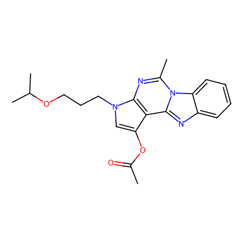 3-(3-isopropoxypropyl)-5-methyl-3H-benzo[4,5]imidazo[1,2-c]pyrrolo[3,2-e]pyrimidin-1-yl acetate structure