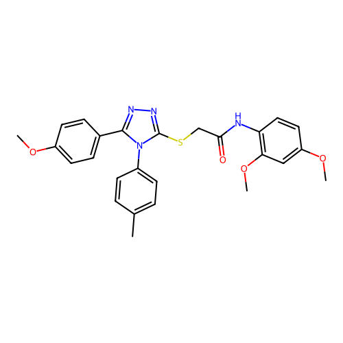N-(2,4-dimethoxyphenyl)-2-{[5-(4-methoxyphenyl)-4-(4-methylphenyl)-4H-1,2,4-triazol-3-yl]sulfanyl}acetamide structure
