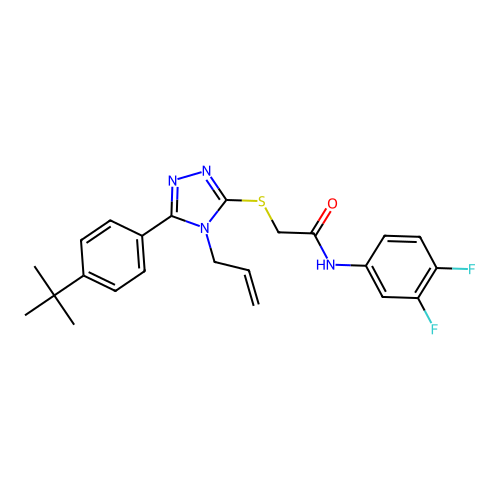 2-((4-allyl-5-(4-(tert-butyl)phenyl)-4H-1,2,4-triazol-3-yl)thio)-N-(3,4-difluorophenyl)acetamide structure