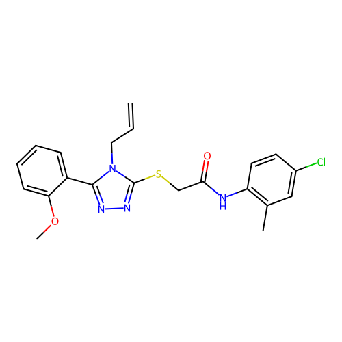 N-(4-chloro-2-methylphenyl)-2-{[5-(2-methoxyphenyl)-4-(prop-2-en-1-yl)-4H-1,2,4-triazol-3-yl]sulfanyl}acetamide structure