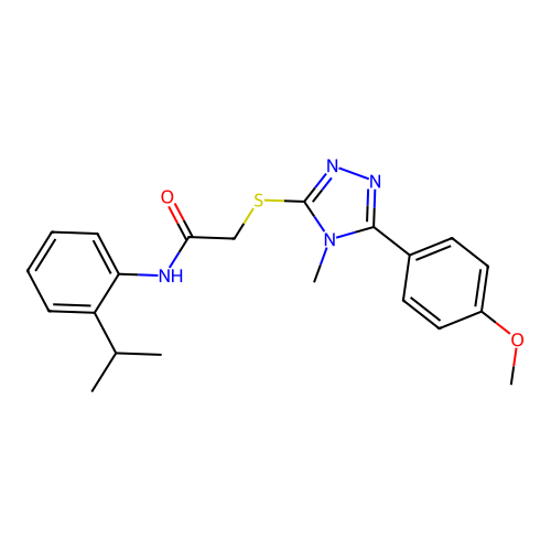2-{[5-(4-methoxyphenyl)-4-methyl-4H-1,2,4-triazol-3-yl]sulfanyl}-N-[2-(propan-2-yl)phenyl]acetamide structure