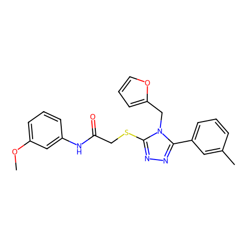 2-{[4-(furan-2-ylmethyl)-5-(3-methylphenyl)-4H-1,2,4-triazol-3-yl]sulfanyl}-N-(3-methoxyphenyl)acetamide structure