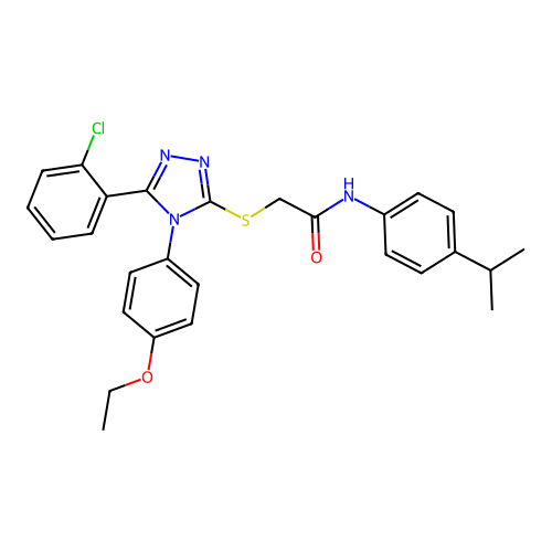 2-{[5-(2-chlorophenyl)-4-(4-ethoxyphenyl)-4H-1,2,4-triazol-3-yl]sulfanyl}-N-[4-(propan-2-yl)phenyl]acetamide structure