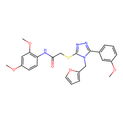 N-(2,4-dimethoxyphenyl)-2-{[4-(furan-2-ylmethyl)-5-(3-methoxyphenyl)-4H-1,2,4-triazol-3-yl]sulfanyl}acetamide structure