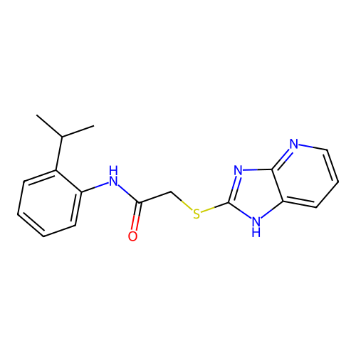 2-(1H-imidazo[4,5-b]pyridin-2-ylsulfanyl)-N-[2-(propan-2-yl)phenyl]acetamide structure