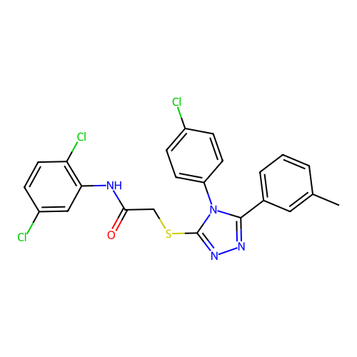 2-{[4-(4-chlorophenyl)-5-(3-methylphenyl)-4H-1,2,4-triazol-3-yl]sulfanyl}-N-(2,5-dichlorophenyl)acetamide structure