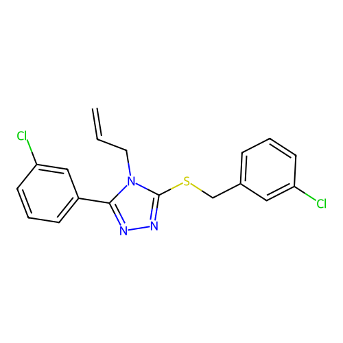 5-(3-Chlorophenyl)-3-[(3-chlorophenyl)methylthio]-4-prop-2-enyl-1,2,4-triazole structure