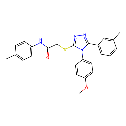 2-{[4-(4-methoxyphenyl)-5-(3-methylphenyl)-4H-1,2,4-triazol-3-yl]sulfanyl}-N-(4-methylphenyl)acetamide structure