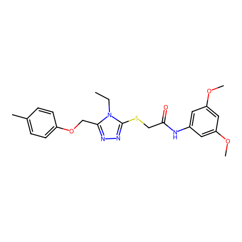 N-(3,5-dimethoxyphenyl)-2-((4-ethyl-5-((p-tolyloxy)methyl)-4H-1,2,4-triazol-3-yl)thio)acetamide structure