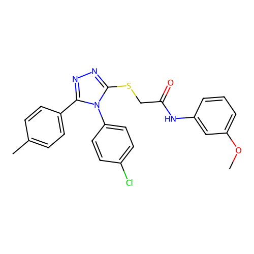 2-{[4-(4-chlorophenyl)-5-(4-methylphenyl)-4H-1,2,4-triazol-3-yl]sulfanyl}-N-(3-methoxyphenyl)acetamide structure