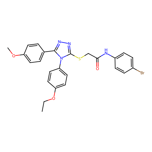 N-(4-bromophenyl)-2-[[4-(4-ethoxyphenyl)-5-(4-methoxyphenyl)-1,2,4-triazol-3-yl]sulfanyl]acetamide structure