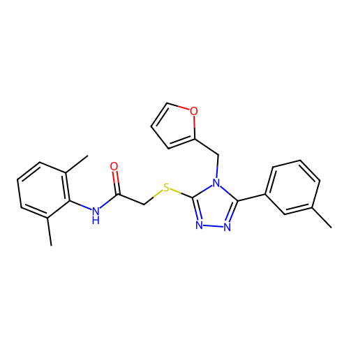 N-(2,6-dimethylphenyl)-2-{[4-(furan-2-ylmethyl)-5-(3-methylphenyl)-4H-1,2,4-triazol-3-yl]sulfanyl}acetamide structure