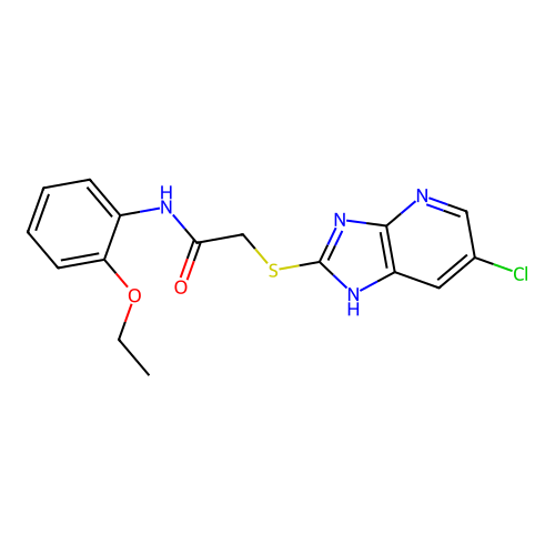 2-[(6-chloro-1H-imidazo[4,5-b]pyridin-2-yl)sulfanyl]-N-(2-ethoxyphenyl)acetamide structure