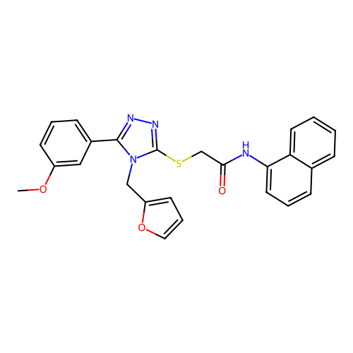 2-{[4-(furan-2-ylmethyl)-5-(3-methoxyphenyl)-4H-1,2,4-triazol-3-yl]sulfanyl}-N-(naphthalen-1-yl)acetamide structure