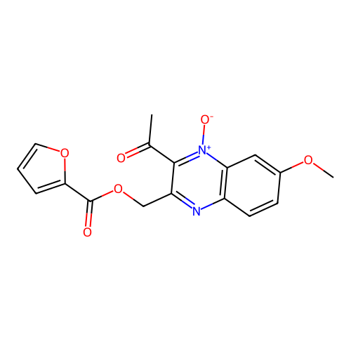 (3-Acetyl-6-methoxy-4-oxidoquinoxalin-2-yl)methyl furan-2-carboxylate structure