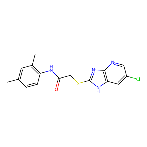 2-[(6-chloro-1H-imidazo[4,5-b]pyridin-2-yl)sulfanyl]-N-(2,4-dimethylphenyl)acetamide structure