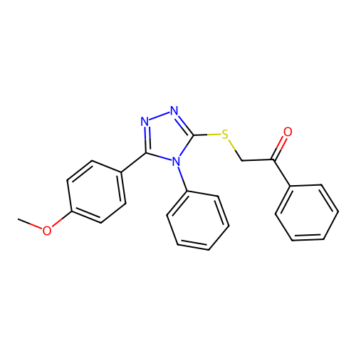 2-{[5-(4-methoxyphenyl)-4-phenyl-4H-1,2,4-triazol-3-yl]sulfanyl}-1-phenylethan-1-one structure