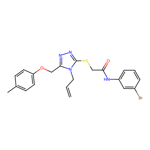 2-((4-allyl-5-((p-tolyloxy)methyl)-4H-1,2,4-triazol-3-yl)thio)-N-(3-bromophenyl)acetamide structure