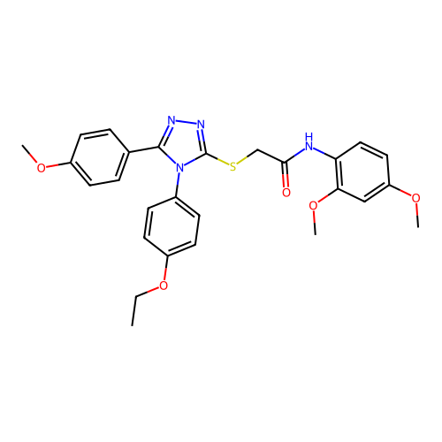 N-(2,4-dimethoxyphenyl)-2-{[4-(4-ethoxyphenyl)-5-(4-methoxyphenyl)-4H-1,2,4-triazol-3-yl]sulfanyl}acetamide structure