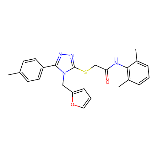 N-(2,6-dimethylphenyl)-2-{[4-(furan-2-ylmethyl)-5-(4-methylphenyl)-4H-1,2,4-triazol-3-yl]sulfanyl}acetamide structure