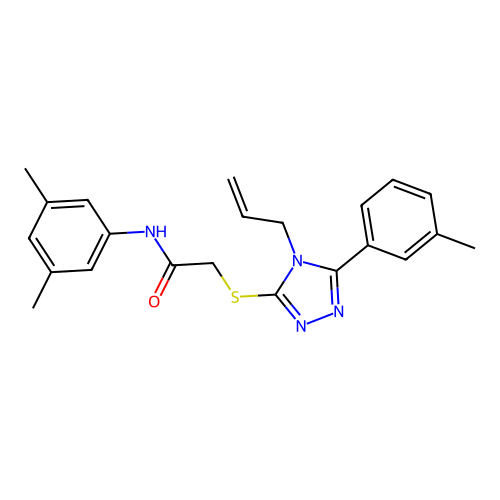 N-(3,5-dimethylphenyl)-2-{[5-(3-methylphenyl)-4-(prop-2-en-1-yl)-4H-1,2,4-triazol-3-yl]sulfanyl}acetamide structure