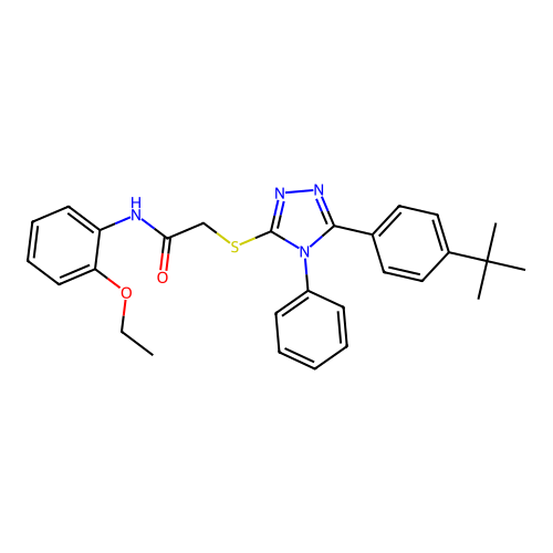 2-{[5-(4-tert-butylphenyl)-4-phenyl-4H-1,2,4-triazol-3-yl]sulfanyl}-N-(2-ethoxyphenyl)acetamide structure