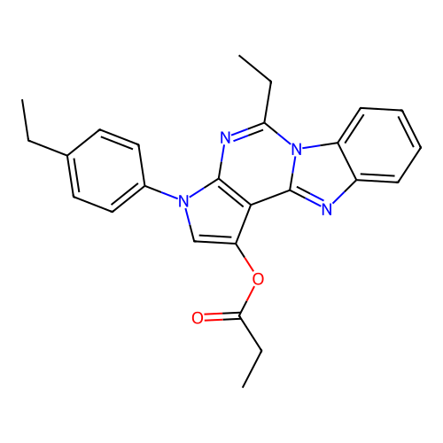 5-ethyl-3-(4-ethylphenyl)-3H-benzo[4,5]imidazo[1,2-c]pyrrolo[3,2-e]pyrimidin-1-yl propionate structure