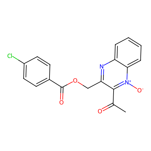 (3-Acetyl-4-oxidoquinoxalin-4-ium-2-yl)methyl 4-chlorobenzoate structure