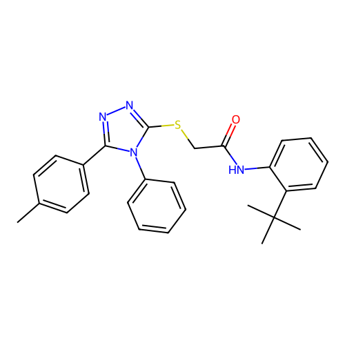 N-(2-tert-butylphenyl)-2-{[5-(4-methylphenyl)-4-phenyl-4H-1,2,4-triazol-3-yl]sulfanyl}acetamide structure