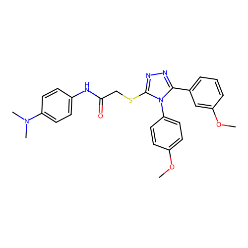 N-[4-(dimethylamino)phenyl]-2-{[5-(3-methoxyphenyl)-4-(4-methoxyphenyl)-4H-1,2,4-triazol-3-yl]sulfanyl}acetamide structure