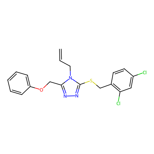 ({5-[(2,4-dichlorophenyl)methylthio]-4-prop-2-enyl-1,2,4-triazol-3-yl}methoxy) benzene structure