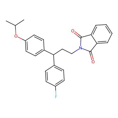2-(3-(4-Fluorophenyl)-3-(4-isopropoxyphenyl)propyl)isoindoline-1,3-dione structure