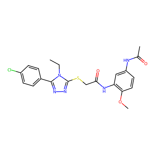 2-{[5-(4-chlorophenyl)-4-ethyl-4H-1,2,4-triazol-3-yl]sulfanyl}-N-(5-acetamido-2-methoxyphenyl)acetamide structure