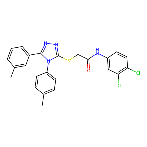N-(3,4-dichlorophenyl)-2-{[5-(3-methylphenyl)-4-(4-methylphenyl)-4H-1,2,4-triazol-3-yl]sulfanyl}acetamide structure