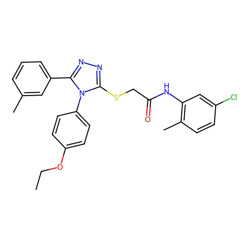N-(5-chloro-2-methylphenyl)-2-{[4-(4-ethoxyphenyl)-5-(3-methylphenyl)-4H-1,2,4-triazol-3-yl]sulfanyl}acetamide structure