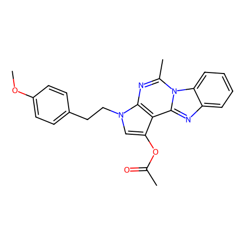 3-(4-methoxyphenethyl)-5-methyl-3H-benzo[4,5]imidazo[1,2-c]pyrrolo[3,2-e]pyrimidin-1-yl acetate structure