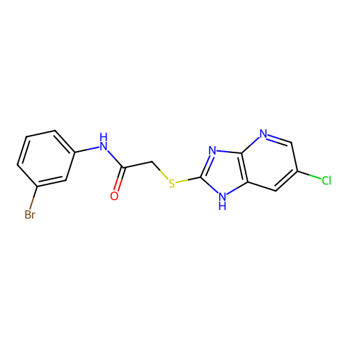 N-(3-bromophenyl)-2-[(6-chloro-1H-imidazo[4,5-b]pyridin-2-yl)sulfanyl]acetamide structure