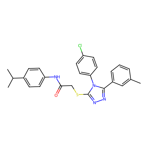 2-{[4-(4-chlorophenyl)-5-(3-methylphenyl)-4H-1,2,4-triazol-3-yl]sulfanyl}-N-[4-(propan-2-yl)phenyl]acetamide structure