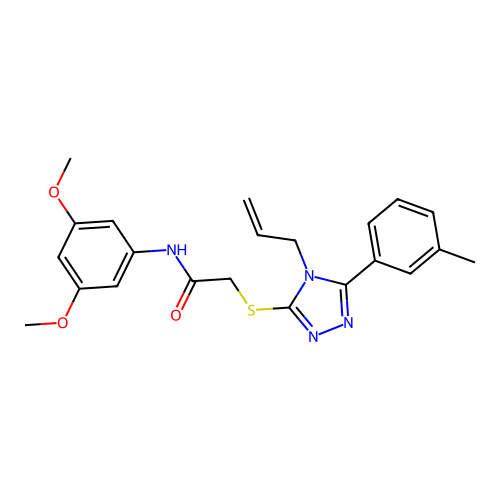 N-(3,5-dimethoxyphenyl)-2-[[5-(3-methylphenyl)-4-prop-2-enyl-1,2,4-triazol-3-yl]sulfanyl]acetamide structure