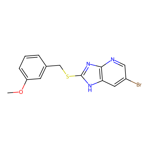6-bromo-2-[(3-methoxybenzyl)sulfanyl]-1H-imidazo[4,5-b]pyridine structure