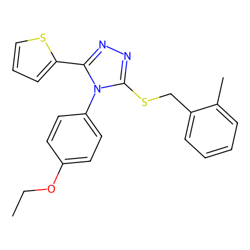 4-(4-ethoxyphenyl)-3-[(2-methylphenyl)methylsulfanyl]-5-thiophen-2-yl-1,2,4-triazole structure