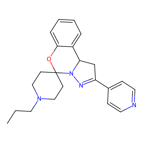 1'-propyl-2-(pyridin-4-yl)-1,10b-dihydrospiro[benzo[e]pyrazolo[1,5-c][1,3]oxazine-5,4'-piperidine] structure