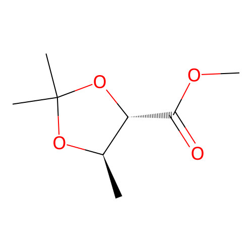 Methyl (4S,5R)-2,2,5-trimethyl-1,3-dioxolane-4-carboxylate structure