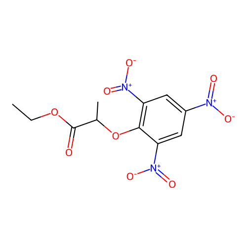 Ethyl 2-(2,4,6-trinitrophenoxy)propanoate structure