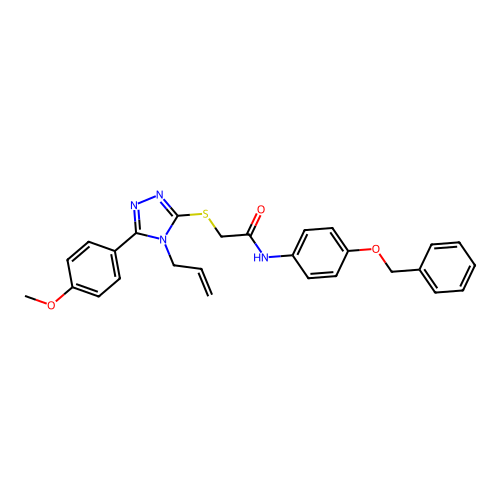 N-[4-(benzyloxy)phenyl]-2-{[5-(4-methoxyphenyl)-4-(prop-2-en-1-yl)-4H-1,2,4-triazol-3-yl]sulfanyl}acetamide structure