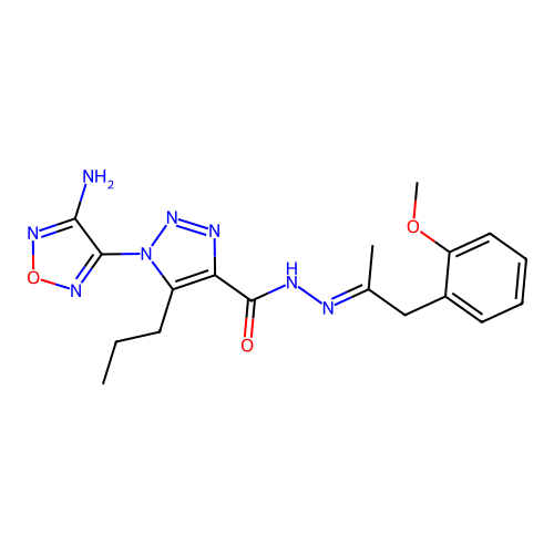 C18H22N8O3 structure