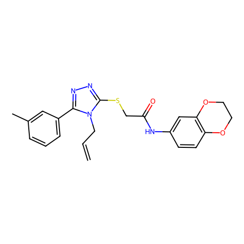 N-(2,3-dihydro-1,4-benzodioxin-6-yl)-2-{[5-(3-methylphenyl)-4-(prop-2-en-1-yl)-4H-1,2,4-triazol-3-yl]sulfanyl}acetamide structure